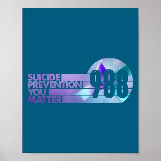Vintage 988 Shirt Suicide Prevention Lifeline 988  Poster (Voorkant)