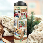 Vintage 9 Fotosjabloon Beige Cork Christmas Thermosbeker<br><div class="desc">Stap terug in de tijd en omarm de vakantiedrang met onze " 9 Photo Christmas" Thermal Tumbler - een nostalgisch meesterwerk dat de charme van weleer in uw dagelijkse routine brengt! 🎅📸 Stel je voor dat je deze reisvriendelijke tuimelaar vasthoudt met een rustgevende beige achtergrond die warmte en elegantie uitstraalt....</div>