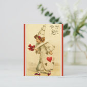 Vintage A Clown in Love Briefkaart (Staand voorkant)