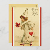 Vintage A Clown in Love Briefkaart (Voorkant / Achterkant)