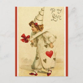 Vintage A Clown in Love Briefkaart