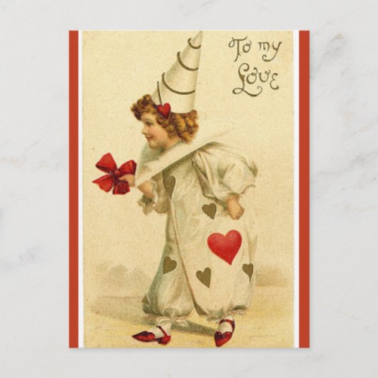 Vintage A Clown in Love Briefkaart (Voorkant)