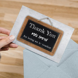 Vintage A+ Docent Unieke Krijtbordschool Bedankkaart