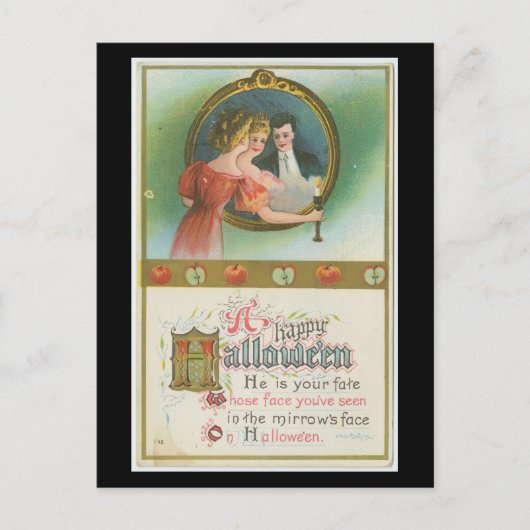 Vintage " A Happy Halloween"  Briefkaart (Voorkant)