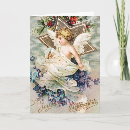 Vintage A Joyous Christmastide (1908) Feestdagen Kaart (Voorkant)