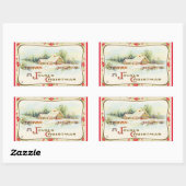 Vintage A Joyous Kerst sticker (Vel)