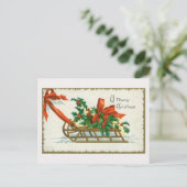 Vintage A Merry Christmas Card Briefkaart (Staand voorkant)