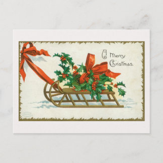 Vintage A Merry Christmas Card Briefkaart