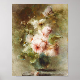 Vintage A vaas met Rozen Margaretha Roosenboom Poster