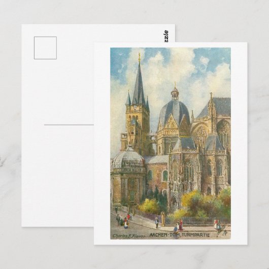Vintage Aachen Germany Cathedral Briefkaart (Voorkant / Achterkant)