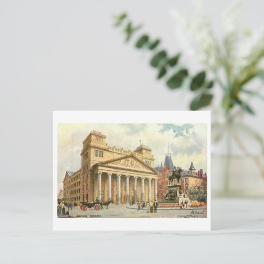 Vintage Aachen Germany Theater Briefkaart (Staand voorkant)