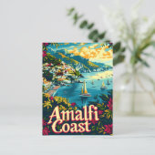 Vintage aan de kust van Amalfi Briefkaart (Staand voorkant)