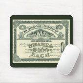 Vintage aandelenkapitaal Certificaat Bedrijfsfinan Muismat (Met muis)