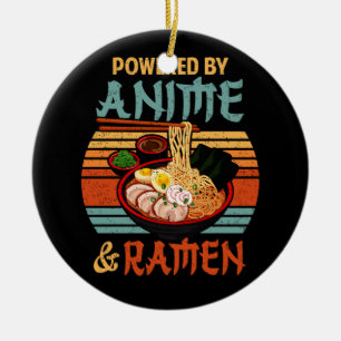 Vintage Aangedreven door Anime en Ramen Love Anime Keramisch Ornament