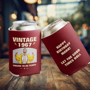 Vintage aangepast jaar verjaardagsfeest cadeautje  blikjeskoeler