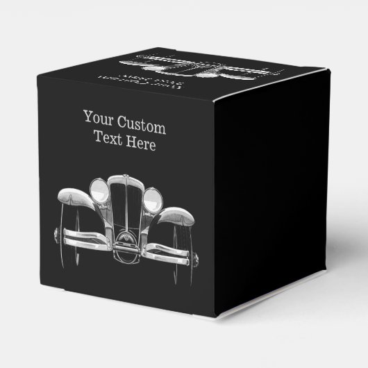 Vintage aangepaste draagtassen bedankdoosjes (Achterkant)