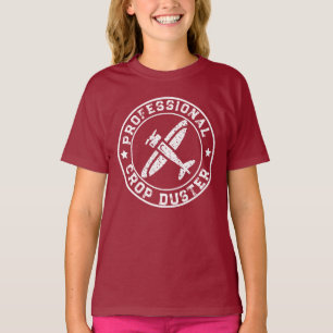 Vintage aangepaste gewasbestuiver vliegtuig witte t-shirt