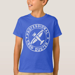 Vintage Aangepaste Gewasbestuiver Vliegtuig Witte  T-shirt