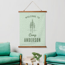 Vintage Aangepaste Naam Kamp Boom Familie