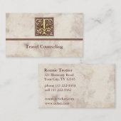 Vintage Aanvankelijk T Visitekaartje (Voorkant / Achterkant)