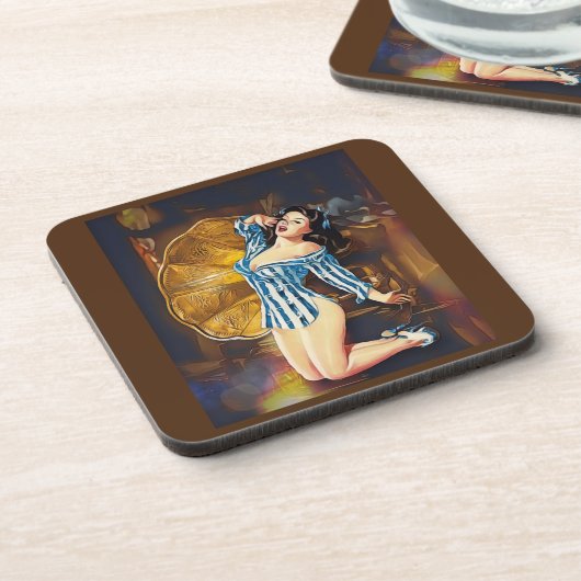 vintage aanvullen bier onderzetter (Linkerzijde)