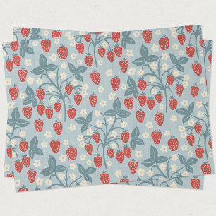 Vintage Aardbei Cottagecore Bloem Botanisch Tissuepapier
