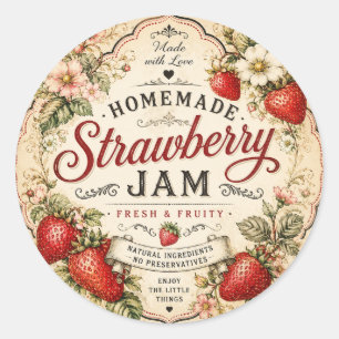 Vintage Aardbei Jam Label