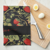 Vintage aardbei theedoek (Quarter Fold)