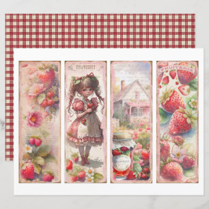 Vintage Aardbeiboerderij Scrapbookpapier