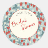 Vintage Aardbeien Bruiloftsfeest Ronde Sticker (Voorkant)