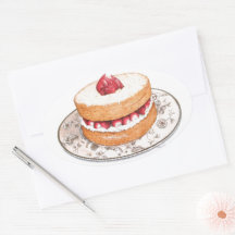Vintage aardbeien shortcake dessert op porselein