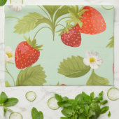 Vintage Aardbeientuin  Theedoek (Gevouwen)