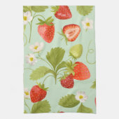 Vintage Aardbeientuin  Theedoek (Verticaal)
