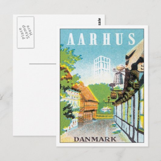 Vintage Aarhus Denemarken Briefkaart (Voorkant / Achterkant)