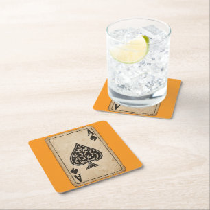 Vintage Aas Drink Coaster Kartonnen Onderzetters