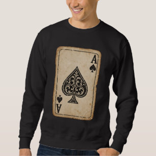 Vintage Aas Speelkaart Sweatshirt