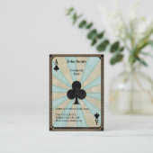 Vintage Aas van Clubs Visitekaartje (Staand voorkant)