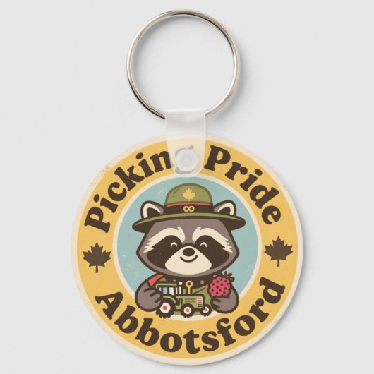 Vintage Abbotsford BC Pluk trots Sleutelhanger (Voorkant)