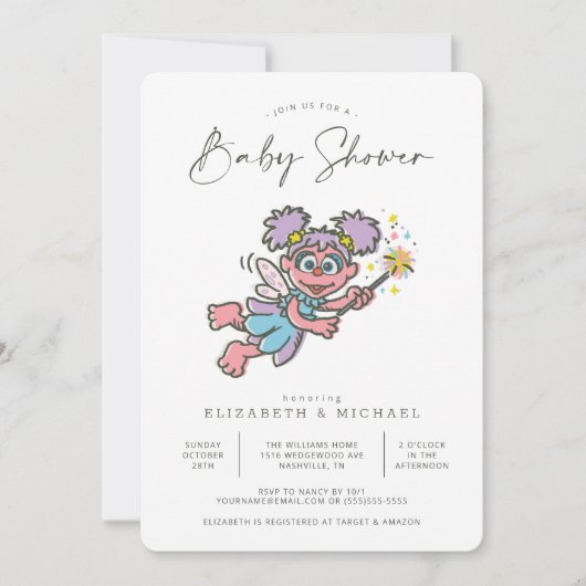 Vintage Abby Cadabby Baby shower Kaart (Voorkant)