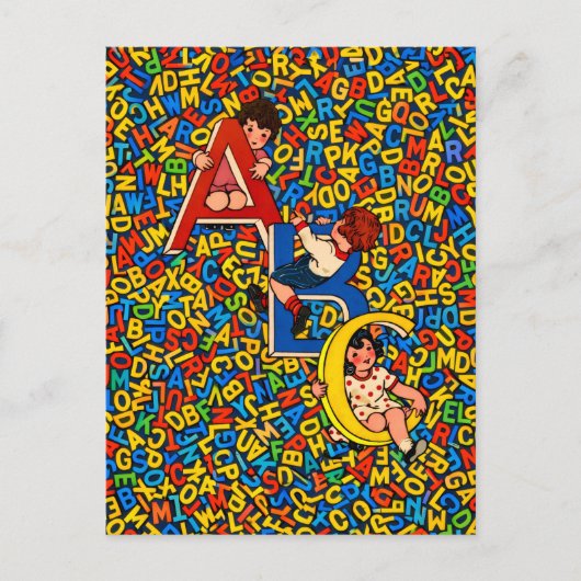 Vintage ABC Children’s Alphabet Illustration  Briefkaart (Voorkant)