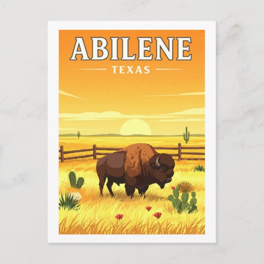 Vintage Abilene Texas Briefkaart (Voorkant)