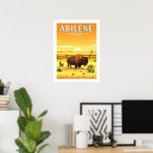 Vintage Abilene Texas Poster (Thuiskantoor)