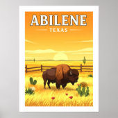 Vintage Abilene Texas Poster (Voorkant)