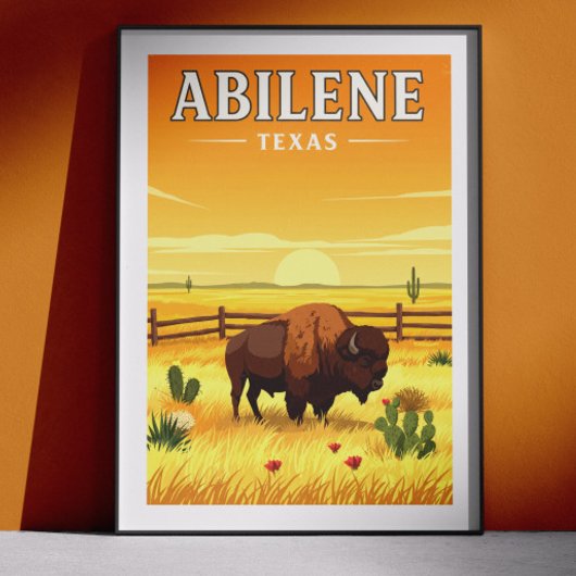 Vintage Abilene Texas Poster