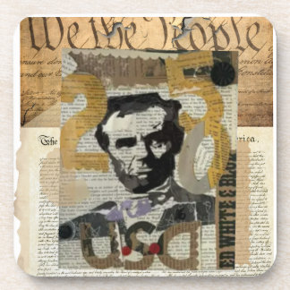 Vintage Abraham Lincoln Collage robuuste onderzett Bier Onderzetter