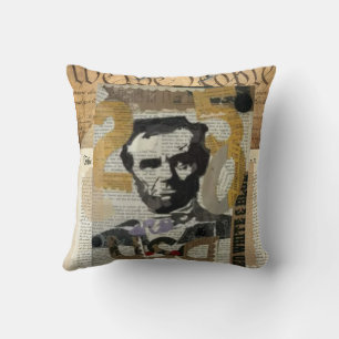 Vintage Abraham Lincoln Collage Worpillow – Rus Kussen