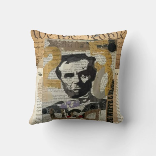 Vintage Abraham Lincoln Collage Worpillow – Rus Kussen (Achterkant)