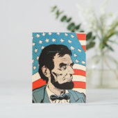 Vintage Abraham Lincoln USA Flag Illustration Briefkaart (Staand voorkant)