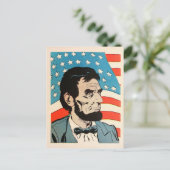 Vintage Abraham Lincoln USA Flag Illustration Briefkaart (Staand voorkant)