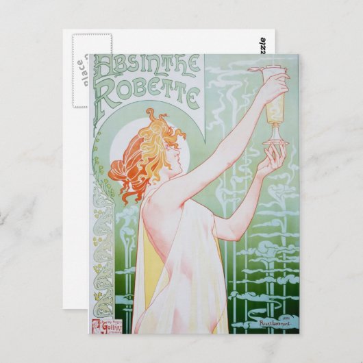 Vintage Absinthe Advertisement Briefkaart (Voorkant / Achterkant)